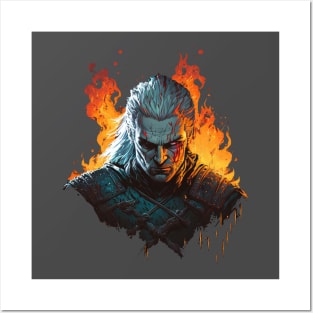 Geralt in Comic Book Style Posters and Art